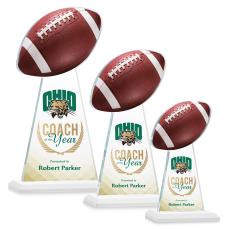 Edenwood Football Full Color White Towers Crystal Award - Full Color Imprint