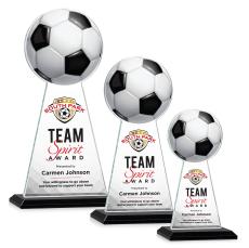 Edenwood Soccer Full Color Black Towers Crystal Award - Full Color Imprint