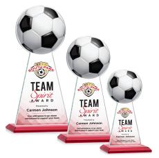 Edenwood Soccer Full Color Red Towers Crystal Award - Full Color Imprint