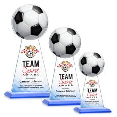 Edenwood Soccer Full Color Sky Blue Towers Crystal Award - Full Color Imprint