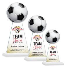 Edenwood Soccer Full Color White Towers Crystal Award - Full Color Imprint