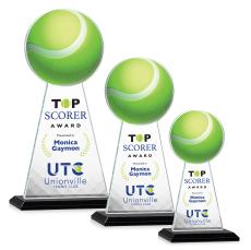 Edenwood Tennis Full Color Black Towers Crystal Award - Full Color Imprint