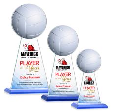 Edenwood Volleyball Full Color Sky Blue Towers Crystal Award - Full Color Imprint