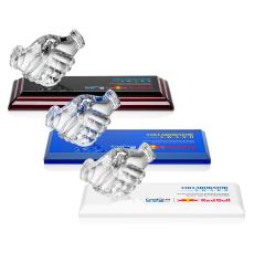 Northam Shaking Hands Full Color Unique Wood Award - Full Color Imprint