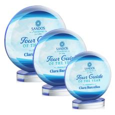 Farlow Full Color Circle Crystal Award - Full Color Imprint