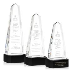 Geneva Black on Base Obelisk Crystal Award - Awards and Trophies