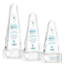 Geneva Full Color Clear on Base Obelisk Crystal Award - Full Color Imprint