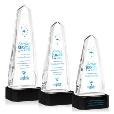 Geneva Full Color Black on Base Obelisk Crystal Award - Full Color Imprint