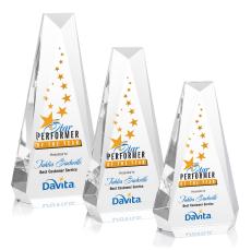 Carmel Full Color Clear Polygon Crystal Award - Full Color Imprint