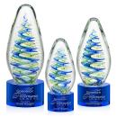 Jezebel Blue on Marvel Base Tear Drop Glass Award