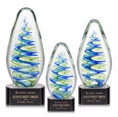 Jezebel Black on Paragon Base Tear Drop Glass Award - Glass Awards