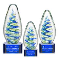 Jezebel Blue on Paragon Base Tear Drop Glass Award - Glass Awards