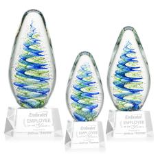 Jezebel Clear on Robson Base Tear Drop Glass Award - Glass Awards
