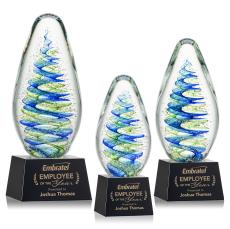 Jezebel Black on Robson Base Tear Drop Glass Award - Glass Awards