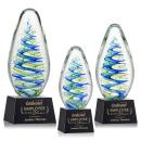 Jezebel Black on Robson Base Tear Drop Glass Award