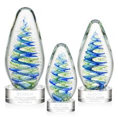 Jezebel Clear on Stanrich Base Tear Drop Glass Award - Glass Awards