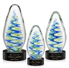 Jezebel Black on Stanrich Base Tear Drop Glass Award - Glass Awards