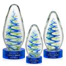 Jezebel Blue on Stanrich Base Tear Drop Glass Award