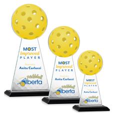Edenwood Pickleball Full Color Black Towers Crystal Award - Crystal Awards