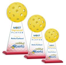 Edenwood Pickleball Full Color Red Towers Crystal Award - Crystal Awards