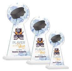 Edenwood Hockey Full Color White Towers Crystal Award - Full Color Imprint
