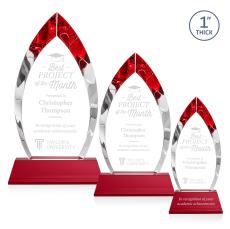 Marinello Red on Base Peaks Crystal Award - Awards and Trophies