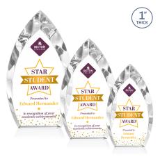 Marinello Full Color Clear Peaks Crystal Award - Full Color Imprint