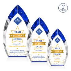 Marinello Full Color Blue Peaks Crystal Award - Full Color Imprint