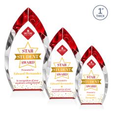 Marinello Full Color Red Peaks Crystal Award - Full Color Imprint
