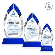 Marinello Full Color Blue on Base Peaks Crystal Award - Full Color Imprint