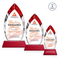 Marinello Full Color Red on Base Peaks Crystal Award - Full Color Imprint
