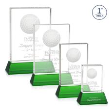 Pennington Golf Green on Base Rectangle Crystal Award - Awards and Trophies