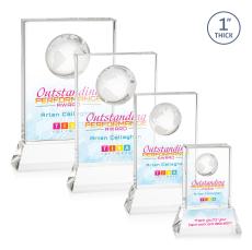 Ambassador Full Color Clear on Base Rectangle Crystal Award - Awards and Trophies