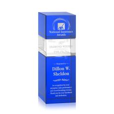 Tofino Stacker Blue Rectangle Crystal Award - Awards and Trophies