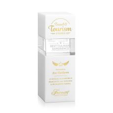 Tofino Stacker White Rectangle Crystal Award - Awards and Trophies