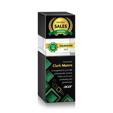 Tofino Stacker Full Color Black Rectangle Crystal Award - Awards and Trophies