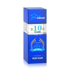 Tofino Stacker Full Color Blue Rectangle Crystal Award - Awards and Trophies