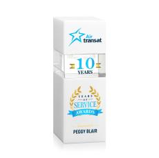 Tofino Stacker Full Color White Rectangle Crystal Award - Awards and Trophies