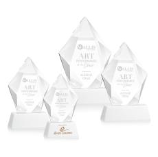 Devron White on Base Polygon Crystal Award - Awards and Trophies