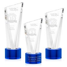 Plymouth Blue on Marvel Base Peaks Crystal Award - Awards and Trophies