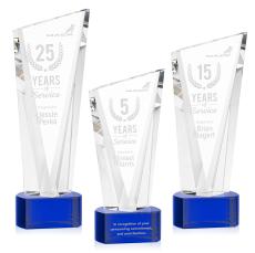 Plymouth Blue on Paragon Base Peaks Crystal Award - Awards and Trophies