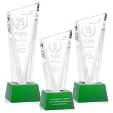 Plymouth Green on Robson Base Peaks Crystal Award - Awards and Trophies