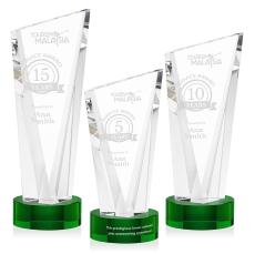 Plymouth Green on Stanrich Base Peaks Crystal Award - Awards and Trophies