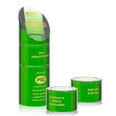 Atlantis Stacker Green Towers Crystal Award - Awards and Trophies