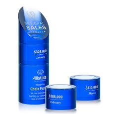 Atlantis Stacker Blue Towers Crystal Award - Awards and Trophies