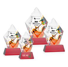 Devron Full Color Red on Base Polygon Crystal Award - Awards and Trophies
