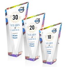 Plymouth Full Color Prismatic Peaks Crystal Award - Awards and Trophies