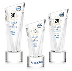 Plymouth Full Color Clear on Marvel Base Peaks Crystal Award - Awards and Trophies