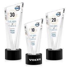 Plymouth Full Color Black on Marvel Base Peaks Crystal Award - Awards and Trophies