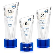 Plymouth Full Color Blue on Marvel Base Peaks Crystal Award - Awards and Trophies